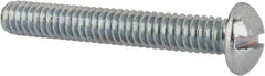 Value Collection - 1/4-20 UNC, 1-3/4" Length Under Head Slotted Drive Machine Screw - Round Head, Alloy Steel, Zinc-Plated Finish, Without Washer - Americas Industrial Supply