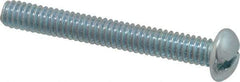 Value Collection - 1/4-20 UNC, 2" Length Under Head Slotted Drive Machine Screw - Round Head, Alloy Steel, Zinc-Plated Finish, Without Washer - Americas Industrial Supply