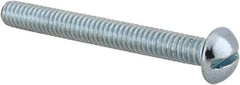 Value Collection - 1/4-20 UNC, 2-1/4" Length Under Head Slotted Drive Machine Screw - Round Head, Alloy Steel, Zinc-Plated Finish, Without Washer - Americas Industrial Supply