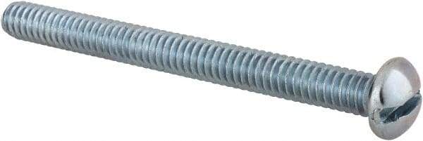 Value Collection - 1/4-20 UNC, 2-3/4" Length Under Head Slotted Drive Machine Screw - Round Head, Alloy Steel, Zinc-Plated Finish, Without Washer - Americas Industrial Supply