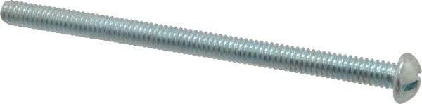 Value Collection - 1/4-20 UNC, 4" Length Under Head Slotted Drive Machine Screw - Round Head, Alloy Steel, Zinc-Plated Finish, Without Washer - Americas Industrial Supply