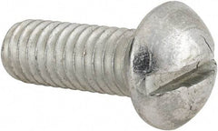 Value Collection - 5/16-18 UNC, 7/8" Length Under Head Slotted Drive Machine Screw - Round Head, Alloy Steel, Zinc-Plated Finish, Without Washer - Americas Industrial Supply