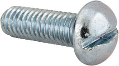 Value Collection - 5/16-18 UNC, 1" Length Under Head Slotted Drive Machine Screw - Round Head, Alloy Steel, Zinc-Plated Finish, Without Washer - Americas Industrial Supply