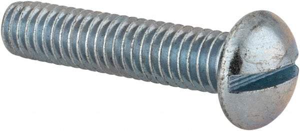 Value Collection - 5/16-18 UNC, 1-1/2" Length Under Head Slotted Drive Machine Screw - Round Head, Alloy Steel, Zinc-Plated Finish, Without Washer - Americas Industrial Supply
