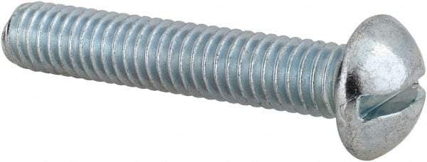 Value Collection - 5/16-18 UNC, 1-3/4" Length Under Head Slotted Drive Machine Screw - Round Head, Alloy Steel, Zinc-Plated Finish, Without Washer - Americas Industrial Supply