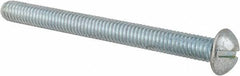Value Collection - 5/16-18 UNC, 3-1/2" Length Under Head Slotted Drive Machine Screw - Round Head, Alloy Steel, Zinc-Plated Finish, Without Washer - Americas Industrial Supply