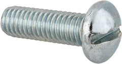 Value Collection - 3/8-16 UNC, 1-1/4" Length Under Head Slotted Drive Machine Screw - Round Head, Alloy Steel, Zinc-Plated Finish, Without Washer - Americas Industrial Supply