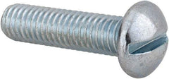 Value Collection - 3/8-16 UNC, 1-1/2" Length Under Head Slotted Drive Machine Screw - Round Head, Alloy Steel, Zinc-Plated Finish, Without Washer - Americas Industrial Supply