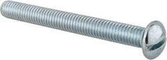 Value Collection - 3/8-16 UNC, 3-1/2" Length Under Head Slotted Drive Machine Screw - Round Head, Alloy Steel, Zinc-Plated Finish, Without Washer - Americas Industrial Supply