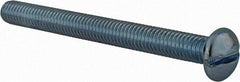 Value Collection - 3/8-16 UNC, 4" Length Under Head Slotted Drive Machine Screw - Round Head, Alloy Steel, Zinc-Plated Finish, Without Washer - Americas Industrial Supply