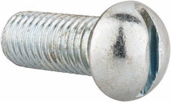 Value Collection - 1/2-13 UNC, 1-1/4" Length Under Head Slotted Drive Machine Screw - Round Head, Alloy Steel, Zinc-Plated Finish, Without Washer - Americas Industrial Supply