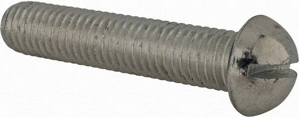 Value Collection - 1/2-13 UNC, 2-1/2" Length Under Head Slotted Drive Machine Screw - Round Head, Alloy Steel, Zinc-Plated Finish, Without Washer - Americas Industrial Supply