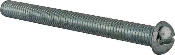 Value Collection - 1/2-13 UNC, 5" Length Under Head Slotted Drive Machine Screw - Round Head, Alloy Steel, Zinc-Plated Finish, Without Washer - Americas Industrial Supply