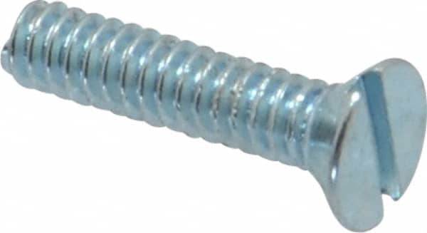 Value Collection - #4-40 UNC, 1/2" OAL Slotted Drive Machine Screw - Flat Head, Grade 2 Steel, Zinc-Plated Finish, Without Washer - Americas Industrial Supply