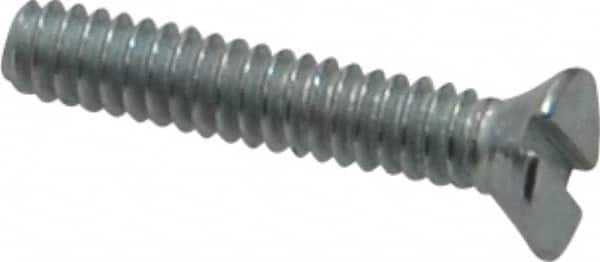Value Collection - #4-40 UNC, 5/8" OAL Slotted Drive Machine Screw - Flat Head, Grade 2 Steel, Zinc-Plated Finish, Without Washer - Americas Industrial Supply