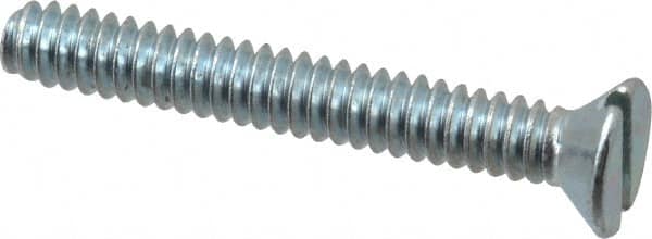 Value Collection - #6-32 UNC, 1" OAL Slotted Drive Machine Screw - Flat Head, Grade 2 Steel, Zinc-Plated Finish, Without Washer - Americas Industrial Supply