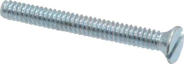 Value Collection - #6-32 UNC, 1-1/4" OAL Slotted Drive Machine Screw - Flat Head, Grade 2 Steel, Zinc-Plated Finish, Without Washer - Americas Industrial Supply