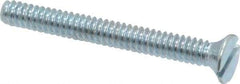 Value Collection - #6-32 UNC, 1-1/4" OAL Slotted Drive Machine Screw - Flat Head, Grade 2 Steel, Zinc-Plated Finish, Without Washer - Americas Industrial Supply
