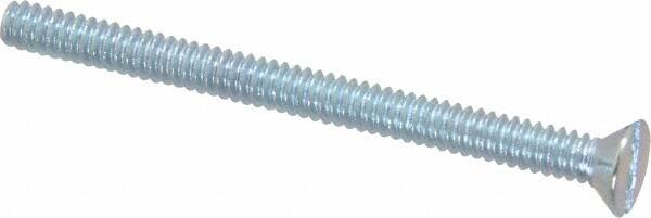 Value Collection - #6-32 UNC, 1-3/4" OAL Slotted Drive Machine Screw - Flat Head, Grade 2 Steel, Zinc-Plated Finish, Without Washer - Americas Industrial Supply