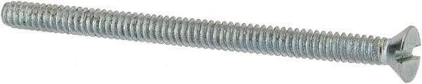 Value Collection - #6-32 UNC, 2" OAL Slotted Drive Machine Screw - Flat Head, Grade 2 Steel, Zinc-Plated Finish, Without Washer - Americas Industrial Supply