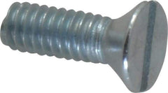 Value Collection - #8-32 UNC, 1/2" OAL Slotted Drive Machine Screw - Flat Head, Grade 2 Steel, Zinc-Plated Finish, Without Washer - Americas Industrial Supply