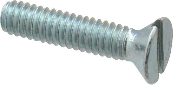 Value Collection - #8-32 UNC, 3/4" OAL Slotted Drive Machine Screw - Flat Head, Grade 2 Steel, Zinc-Plated Finish, Without Washer - Americas Industrial Supply