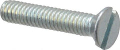 Value Collection - #8-32 UNC, 7/8" OAL Slotted Drive Machine Screw - Flat Head, Grade 2 Steel, Zinc-Plated Finish, Without Washer - Americas Industrial Supply