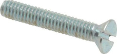 Value Collection - #8-32 UNC, 1" OAL Slotted Drive Machine Screw - Flat Head, Grade 2 Steel, Zinc-Plated Finish, Without Washer - Americas Industrial Supply