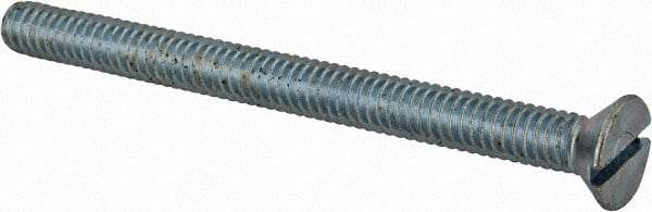Value Collection - #8-32 UNC, 2" OAL Slotted Drive Machine Screw - Flat Head, Grade 2 Steel, Zinc-Plated Finish, Without Washer - Americas Industrial Supply