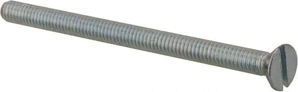Value Collection - #8-32 UNC, 2-1/2" OAL Slotted Drive Machine Screw - Flat Head, Grade 2 Steel, Zinc-Plated Finish, Without Washer - Americas Industrial Supply