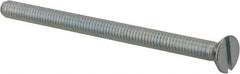 Value Collection - #8-32 UNC, 2-1/2" OAL Slotted Drive Machine Screw - Flat Head, Grade 2 Steel, Zinc-Plated Finish, Without Washer - Americas Industrial Supply