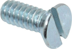 Value Collection - #10-24 UNC, 1/2" OAL Slotted Drive Machine Screw - Flat Head, Grade 2 Steel, Zinc-Plated Finish, Without Washer - Americas Industrial Supply