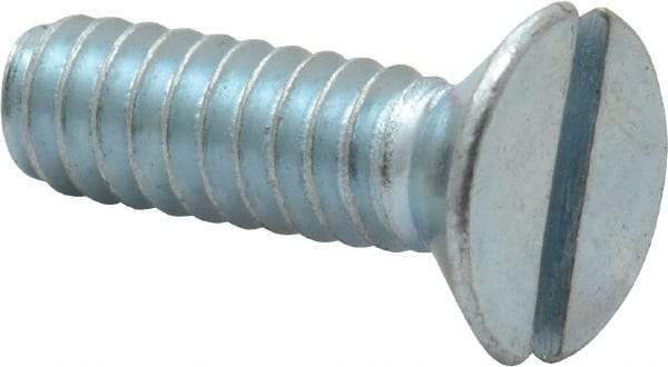 Value Collection - #10-24 UNC, 5/8" OAL Slotted Drive Machine Screw - Flat Head, Grade 2 Steel, Zinc-Plated Finish, Without Washer - Americas Industrial Supply