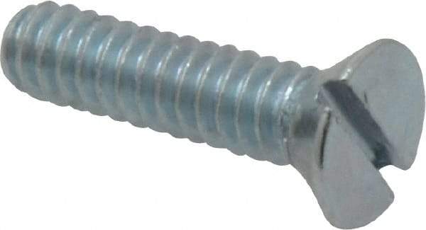 Value Collection - #10-24 UNC, 3/4" OAL Slotted Drive Machine Screw - Flat Head, Grade 2 Steel, Zinc-Plated Finish, Without Washer - Americas Industrial Supply
