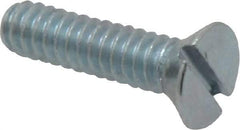 Value Collection - #10-24 UNC, 3/4" OAL Slotted Drive Machine Screw - Flat Head, Grade 2 Steel, Zinc-Plated Finish, Without Washer - Americas Industrial Supply