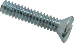 Value Collection - #10-24 UNC, 7/8" OAL Slotted Drive Machine Screw - Flat Head, Grade 2 Steel, Zinc-Plated Finish, Without Washer - Americas Industrial Supply