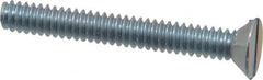 Value Collection - #10-24 UNC, 1-1/2" OAL Slotted Drive Machine Screw - Flat Head, Grade 2 Steel, Zinc-Plated Finish, Without Washer - Americas Industrial Supply