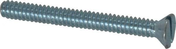 Value Collection - #10-24 UNC, 1-3/4" OAL Slotted Drive Machine Screw - Flat Head, Grade 2 Steel, Zinc-Plated Finish, Without Washer - Americas Industrial Supply
