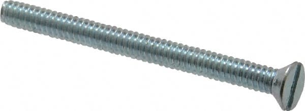 Value Collection - #10-24 UNC, 2-1/4" OAL Slotted Drive Machine Screw - Flat Head, Grade 2 Steel, Zinc-Plated Finish, Without Washer - Americas Industrial Supply
