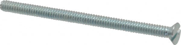 Value Collection - #10-24 UNC, 3" OAL Slotted Drive Machine Screw - Flat Head, Grade 2 Steel, Zinc-Plated Finish, Without Washer - Americas Industrial Supply