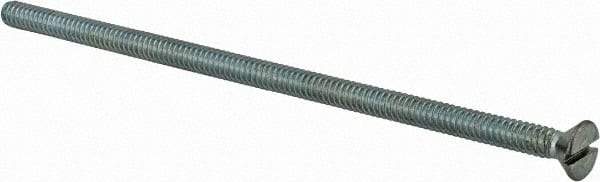 Value Collection - #10-24 UNC, 4-1/2" OAL Slotted Drive Machine Screw - Flat Head, Grade 2 Steel, Zinc-Plated Finish, Without Washer - Americas Industrial Supply