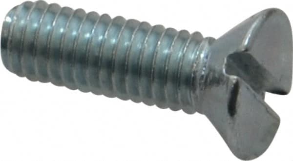 Value Collection - #10-32 UNF, 5/8" OAL Slotted Drive Machine Screw - Flat Head, Grade 2 Steel, Zinc-Plated Finish, Without Washer - Americas Industrial Supply