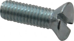 Value Collection - #10-32 UNF, 5/8" OAL Slotted Drive Machine Screw - Flat Head, Grade 2 Steel, Zinc-Plated Finish, Without Washer - Americas Industrial Supply