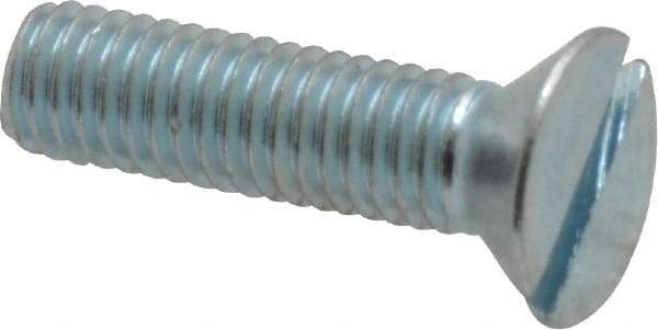 Value Collection - #10-32 UNF, 3/4" OAL Slotted Drive Machine Screw - Flat Head, Grade 2 Steel, Zinc-Plated Finish, Without Washer - Americas Industrial Supply
