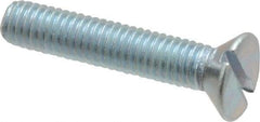 Value Collection - #10-32 UNF, 1" OAL Slotted Drive Machine Screw - Flat Head, Grade 2 Steel, Zinc-Plated Finish, Without Washer - Americas Industrial Supply