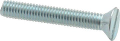 Value Collection - #10-32 UNF, 1-1/4" OAL Slotted Drive Machine Screw - Flat Head, Grade 2 Steel, Zinc-Plated Finish, Without Washer - Americas Industrial Supply