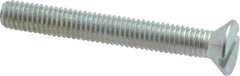 Value Collection - #10-32 UNF, 1-1/2" OAL Slotted Drive Machine Screw - Flat Head, Grade 2 Steel, Zinc-Plated Finish, Without Washer - Americas Industrial Supply