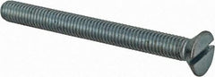 Value Collection - #10-32 UNF, 2" OAL Slotted Drive Machine Screw - Flat Head, Grade 2 Steel, Zinc-Plated Finish, Without Washer - Americas Industrial Supply