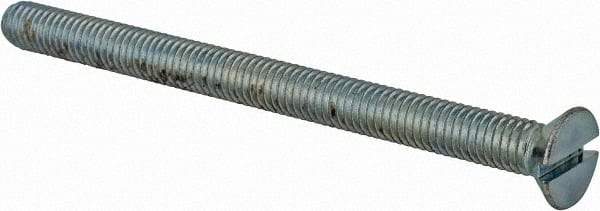 Value Collection - #10-32 UNF, 2-1/2" OAL Slotted Drive Machine Screw - Flat Head, Grade 2 Steel, Zinc-Plated Finish, Without Washer - Americas Industrial Supply