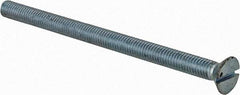Value Collection - #10-32 UNF, 3" OAL Slotted Drive Machine Screw - Flat Head, Grade 2 Steel, Zinc-Plated Finish, Without Washer - Americas Industrial Supply